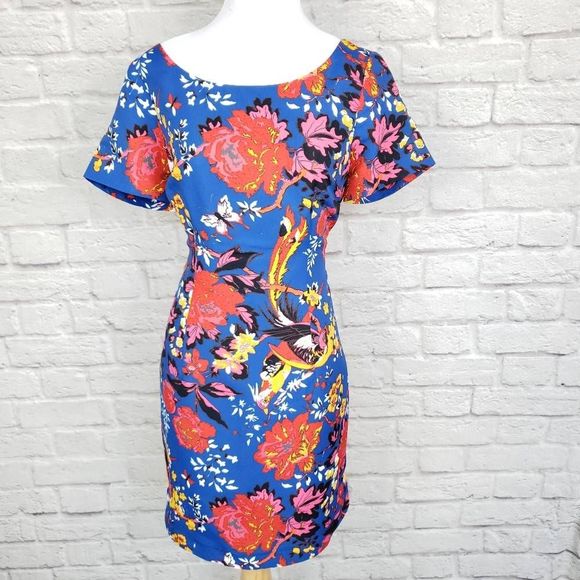 Tracy Reese Dresses & Skirts - Tracy Reese Blue & Red Floral Low V Back Dress